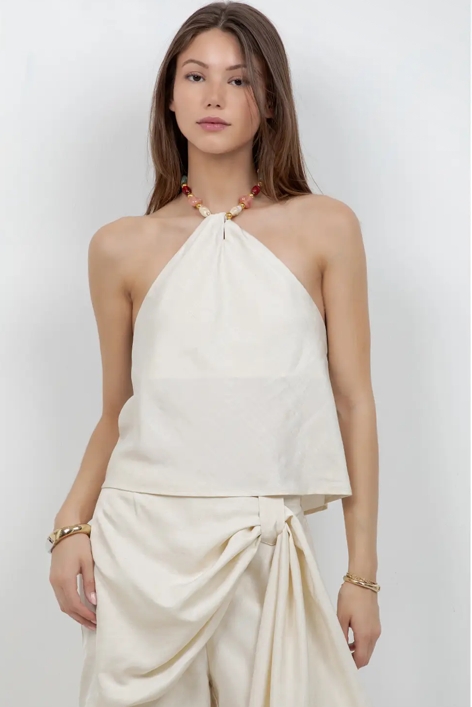 Stone Necklace Halter Top