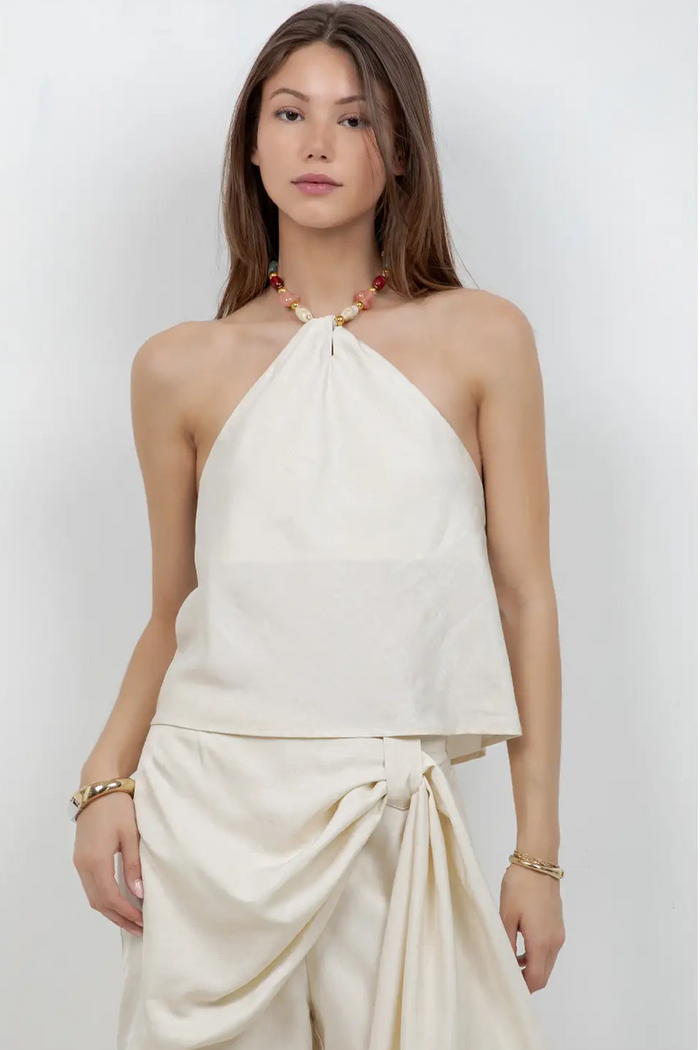 Stone Necklace Halter Top