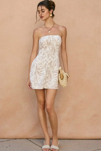 Coastal Whisper Strapless Mini Dress