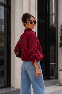 The Burgundy Olivia Utility Jacket