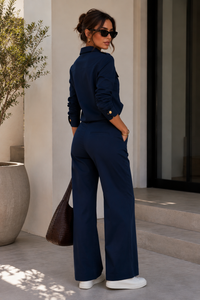Navy Sorrento Denim Pant Set