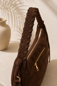 Mocha Muse Suede Hobo Bag