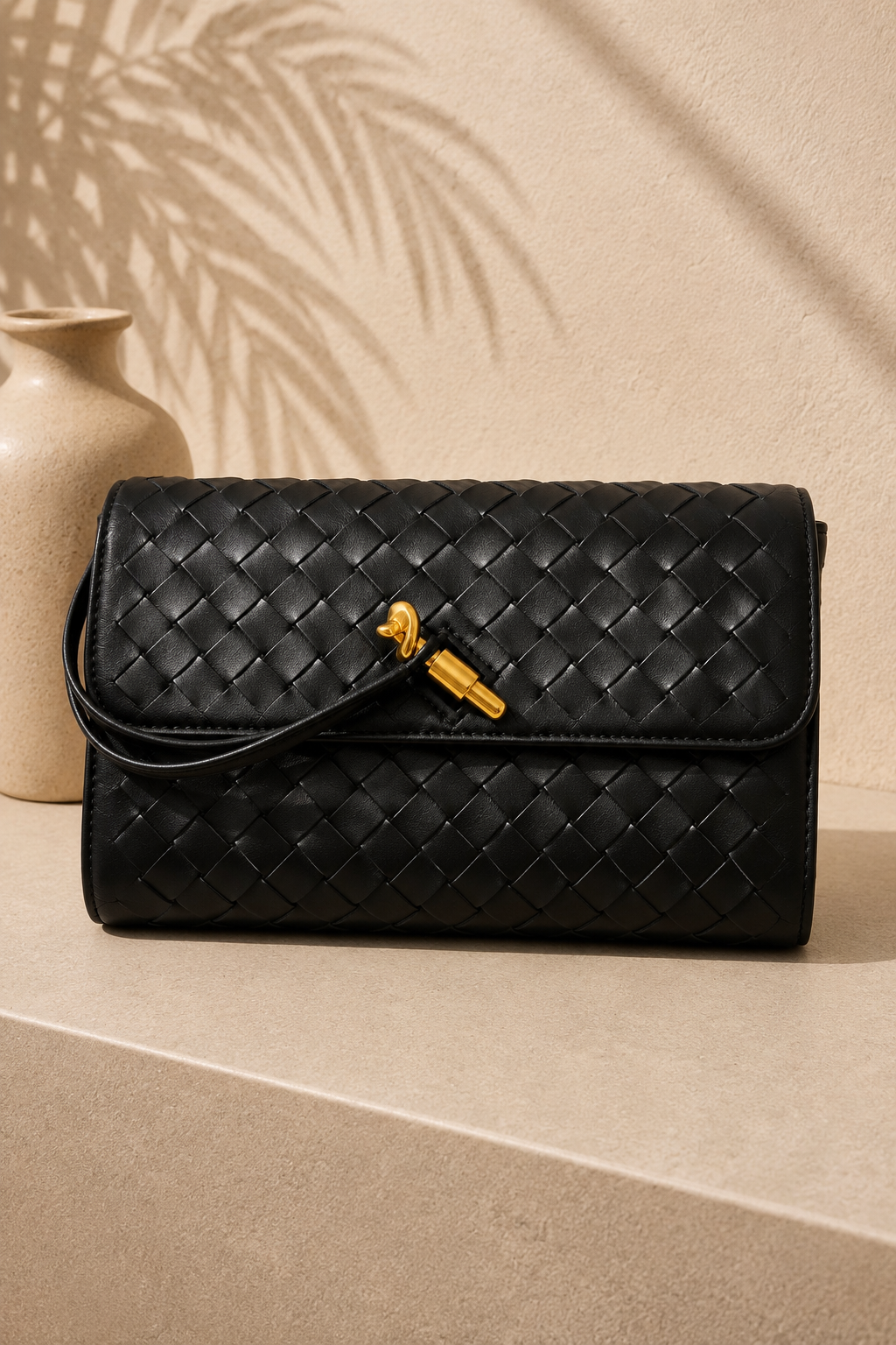 Noir Woven Clutch