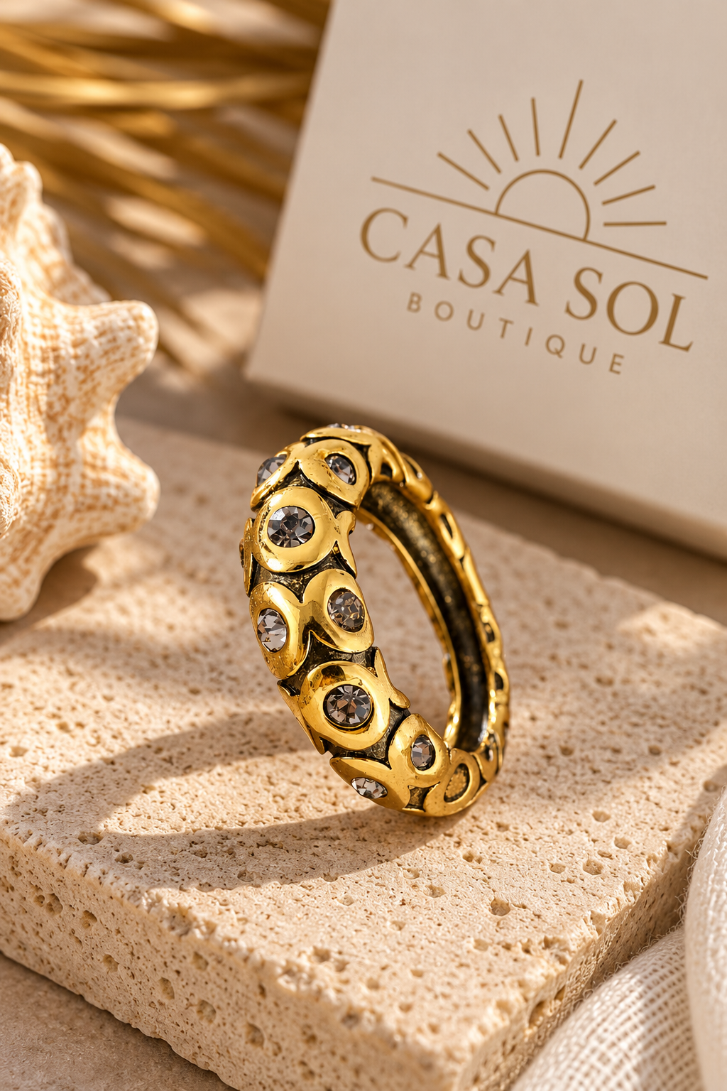 Golden Sol Statement Ring