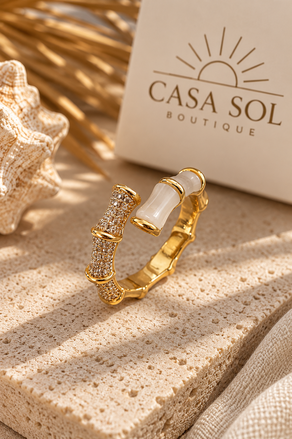 Soleil Bamboo Adjustable Ring