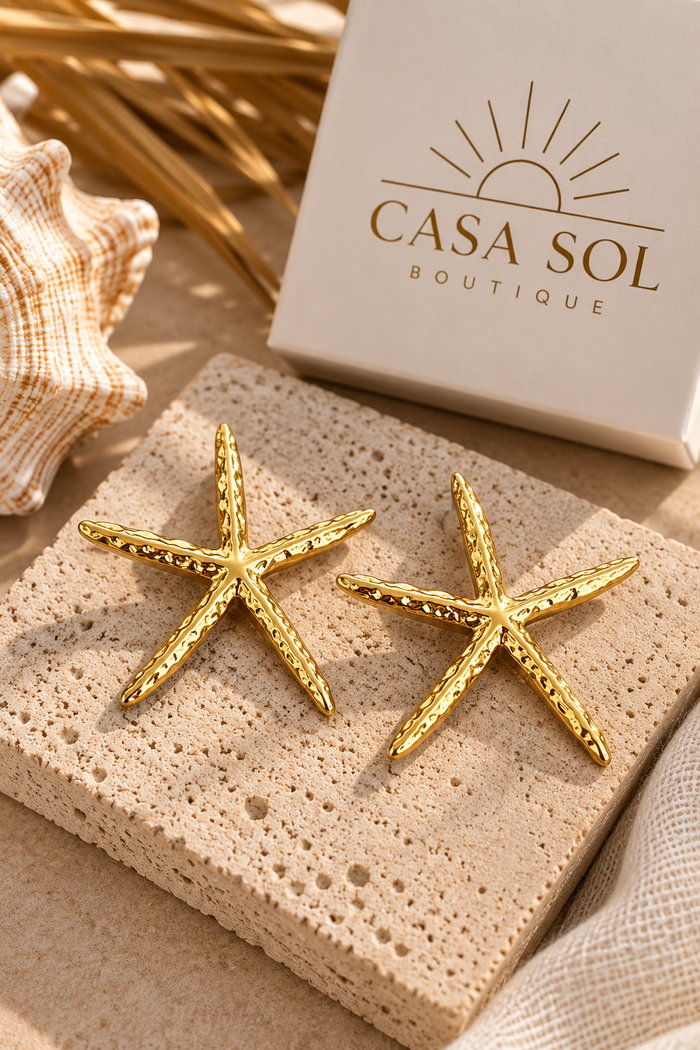 Golden Tide Starfish Earrings