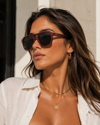 Burgundy Voyager Acetate Unisex Aviator Sunglasses