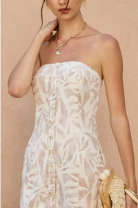 Coastal Whisper Strapless Mini Dress