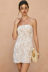 Coastal Whisper Strapless Mini Dress
