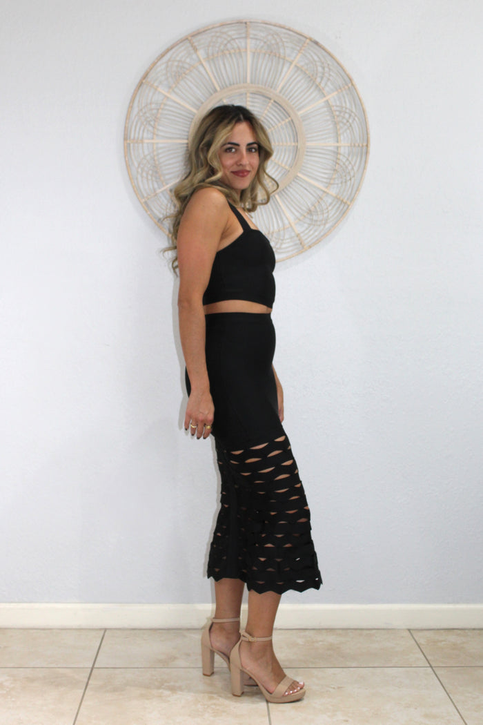 Dark Barbie Black Skirt Set