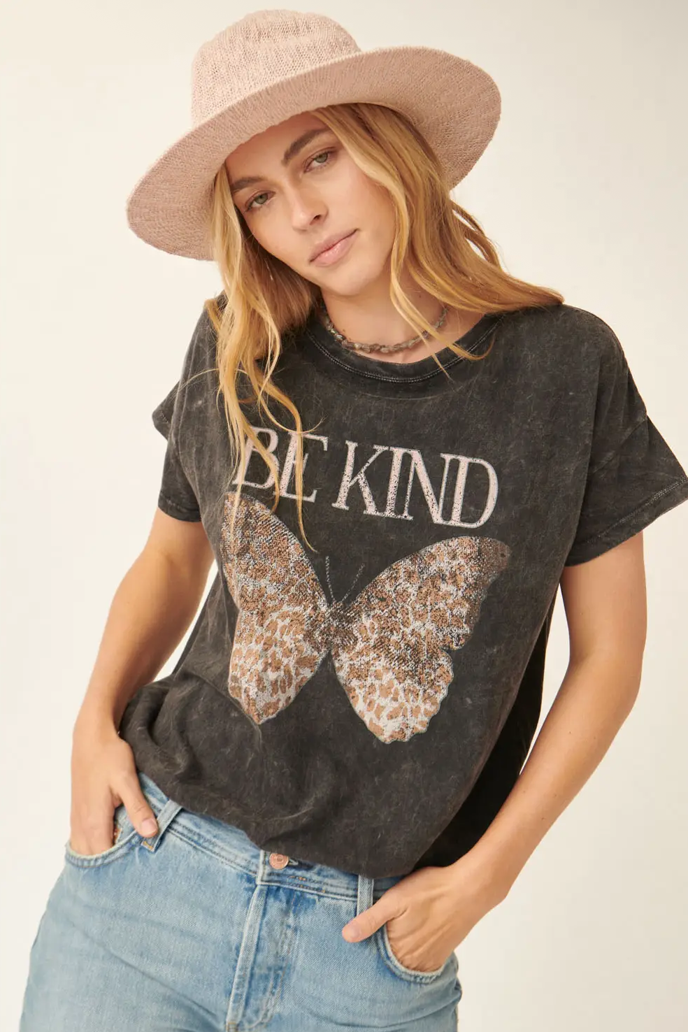 Be Kind Vintage Butterfly Tee