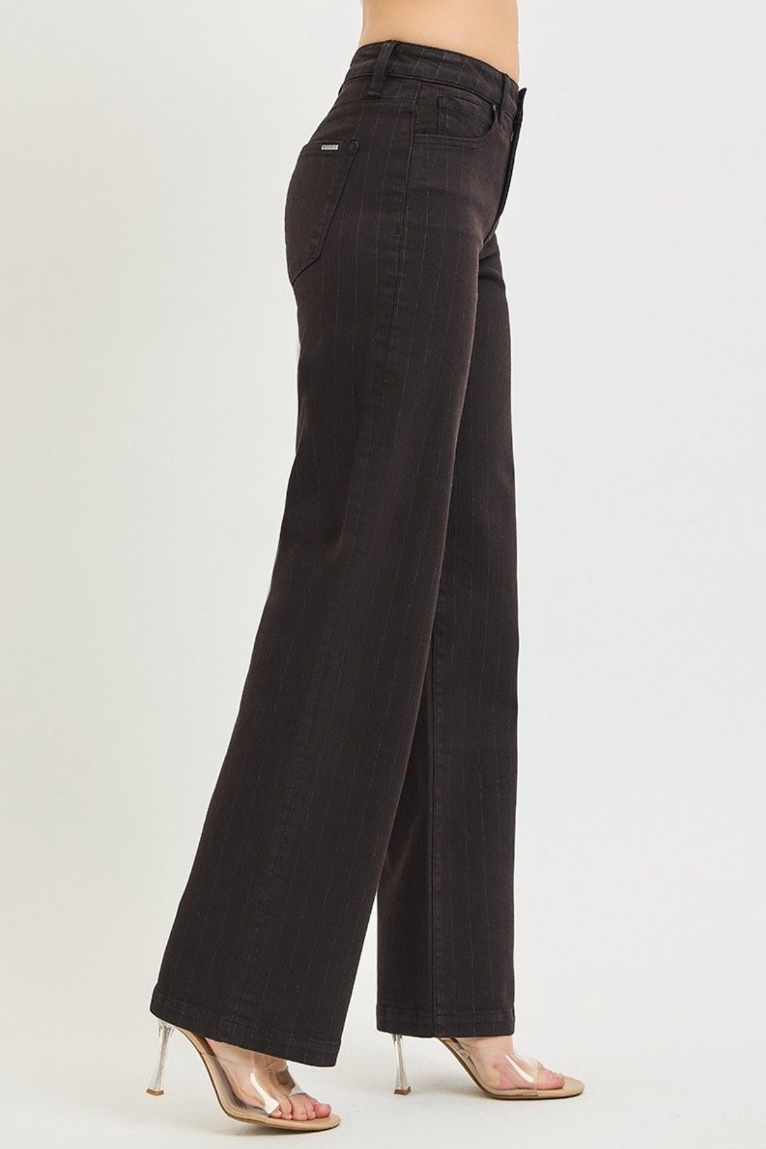 Black Pin Stripe Denim