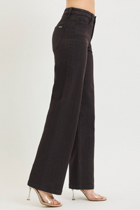 Black Pin Stripe Denim