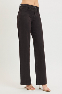 Black Pin Stripe Denim