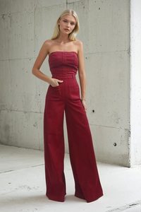 Bordeaux Denim Jumpsuit