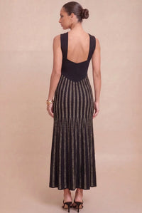 Midnight Glimmer Halter Dress