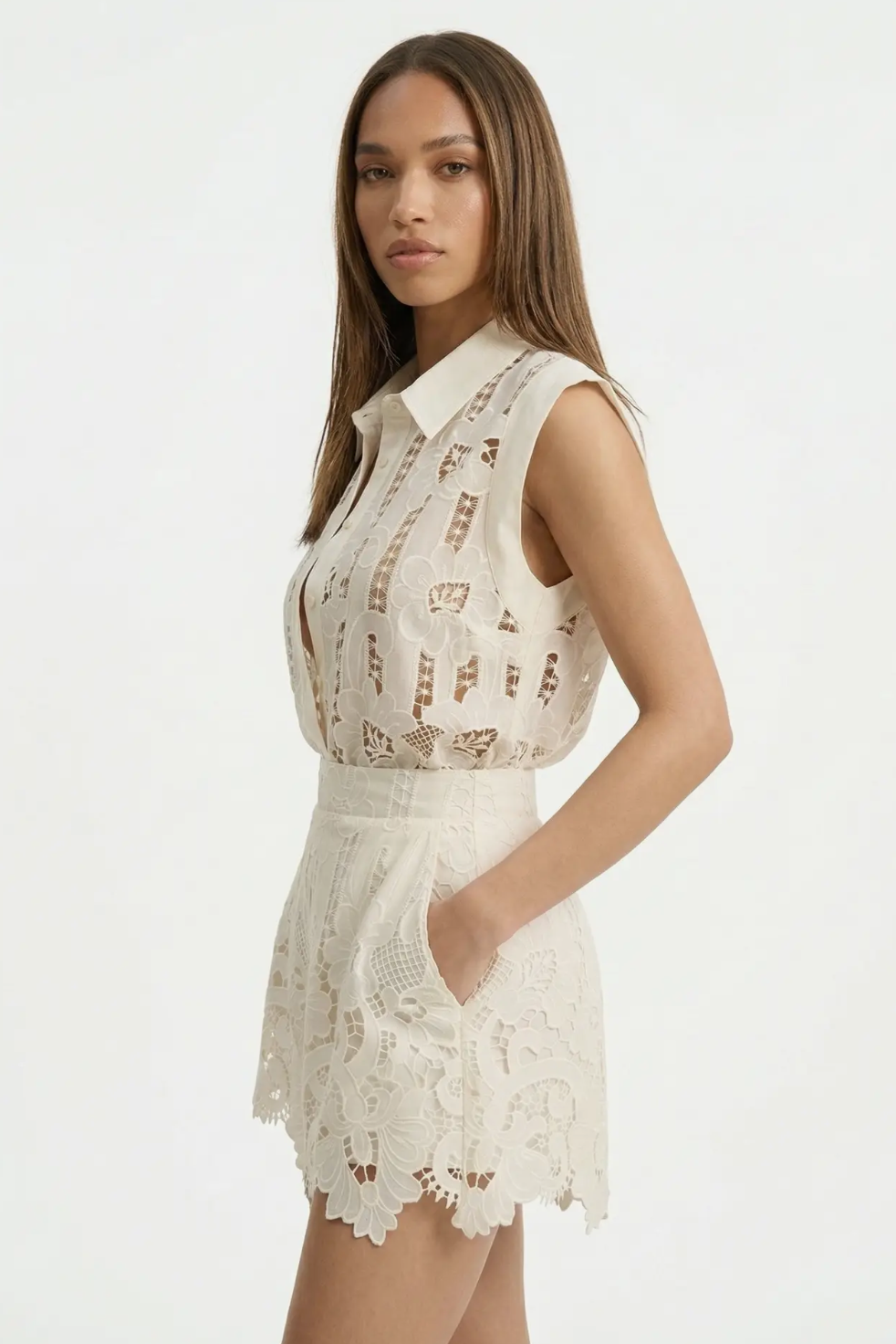 White Lace Short Set