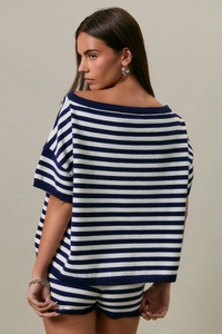 Striped Knit Short Set