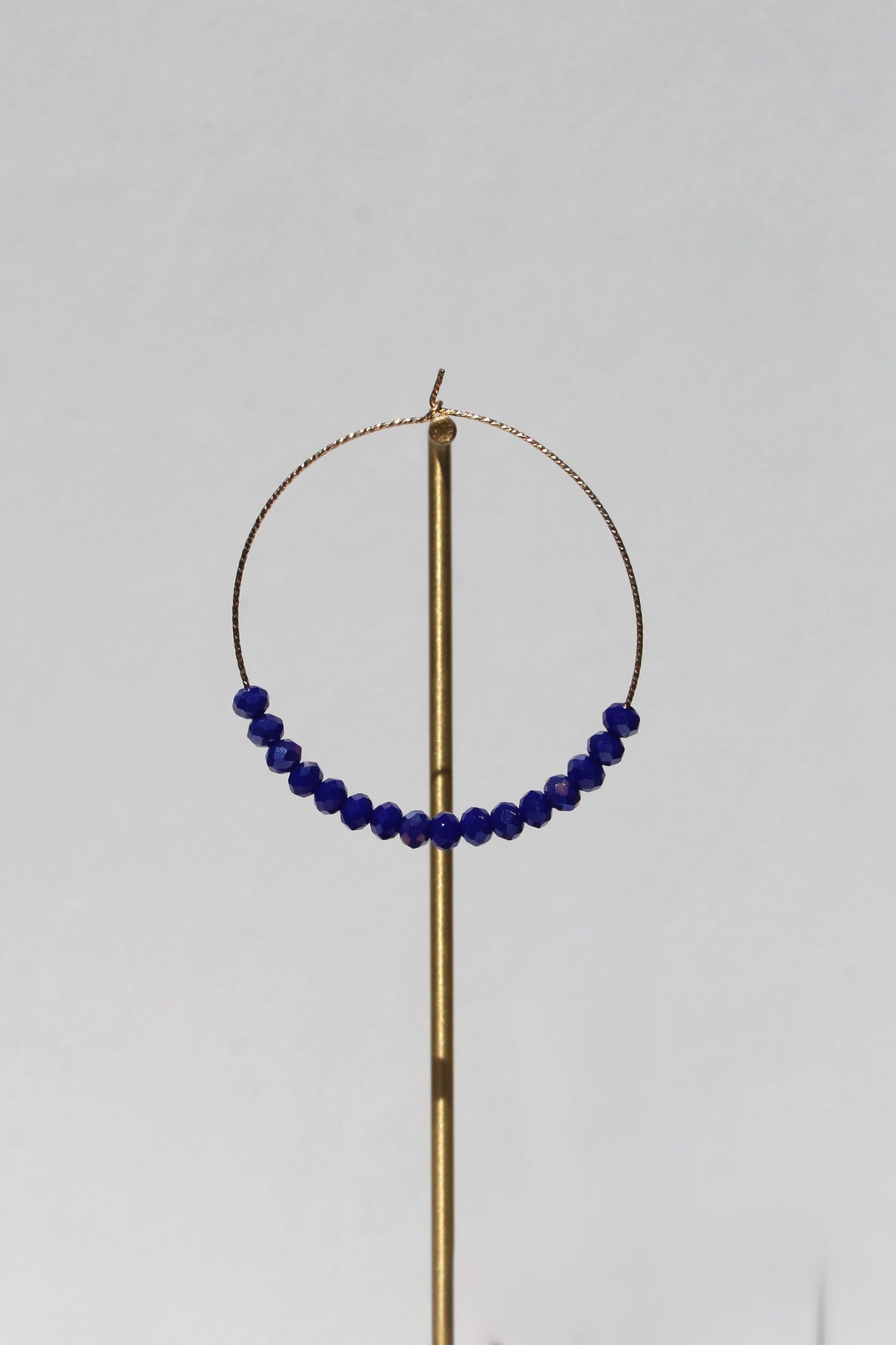 Midnight Blue Sparkle Gold Hoops