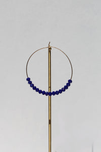 Midnight Blue Sparkle Gold Hoops