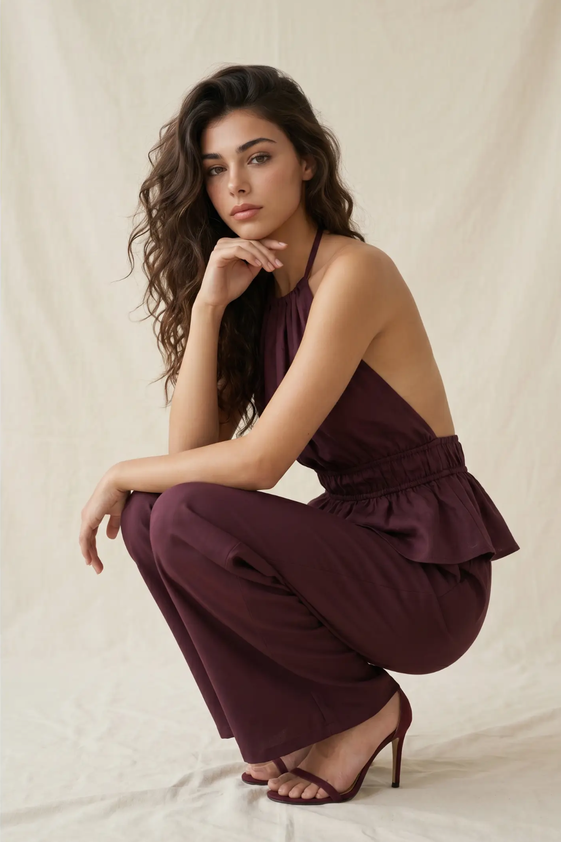 Burgundy Halter Top