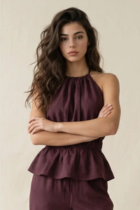 Burgundy Halter Top