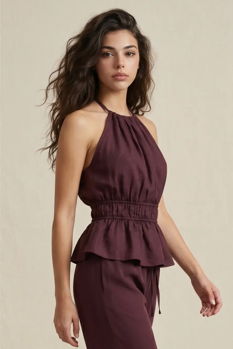 Burgundy Halter Top