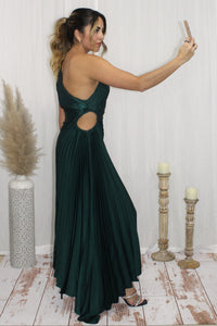 Emerald Rose Velvet Dress