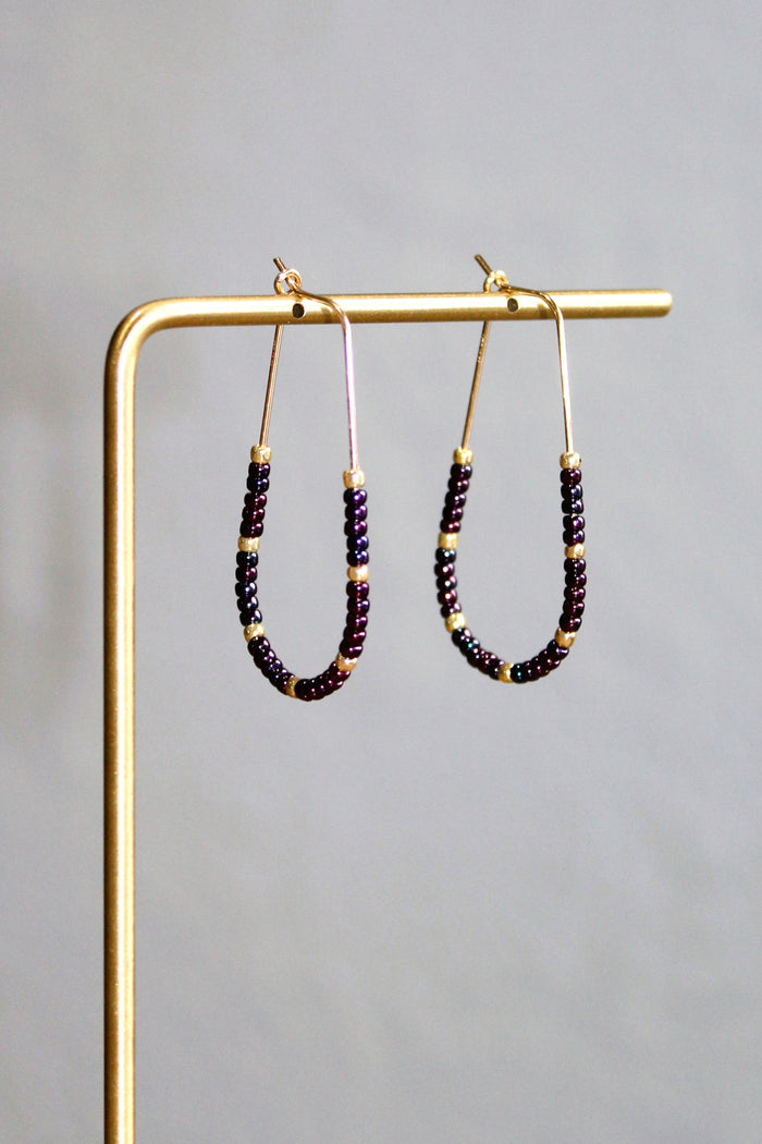 Midnight Gold Teardrop Hoops