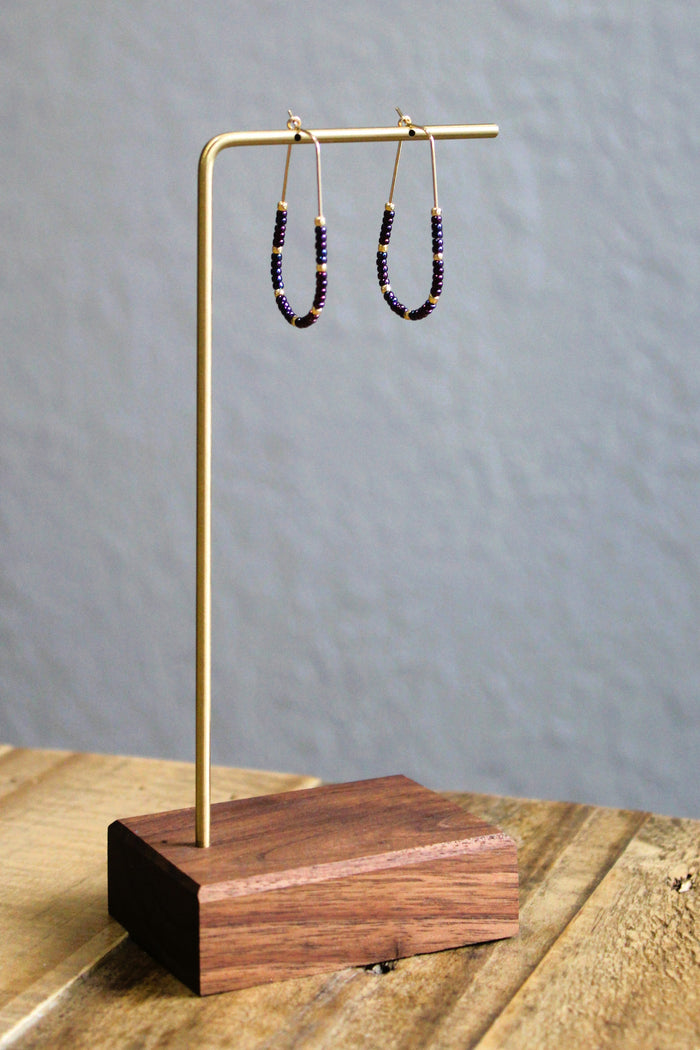 Midnight Gold Teardrop Hoops