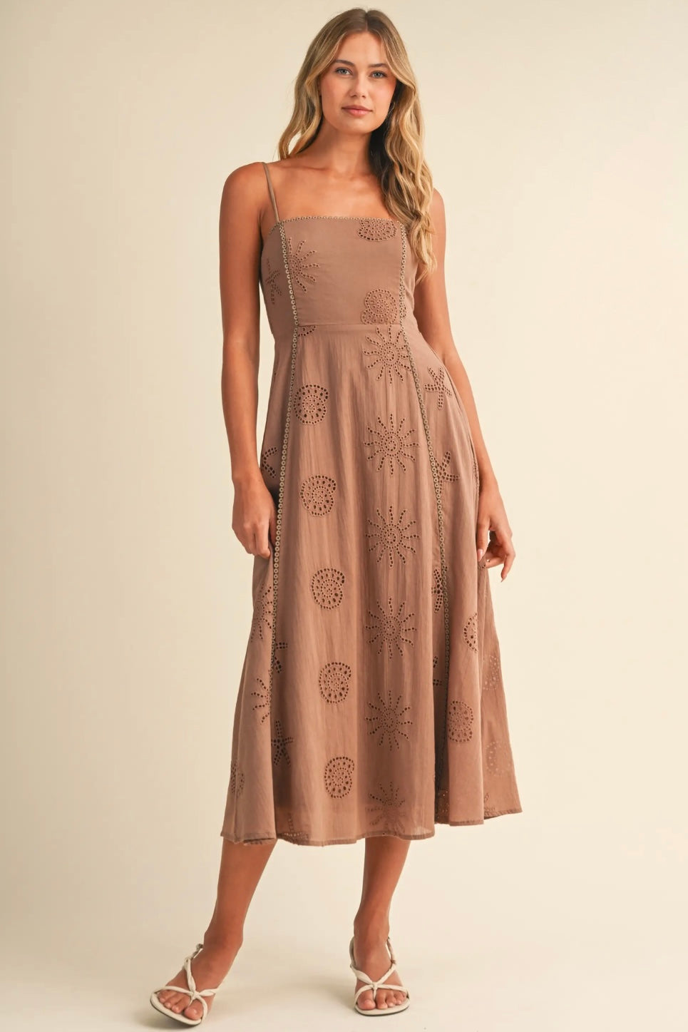 The Soleil Eyelet Midi Dress
