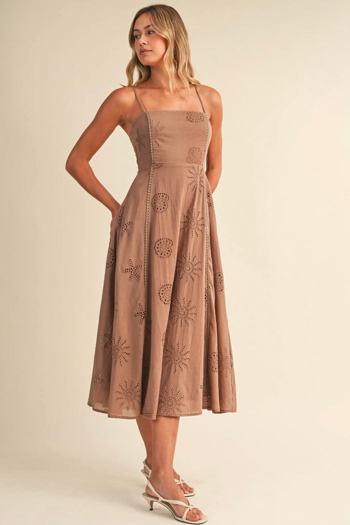 The Soleil Eyelet Midi Dress