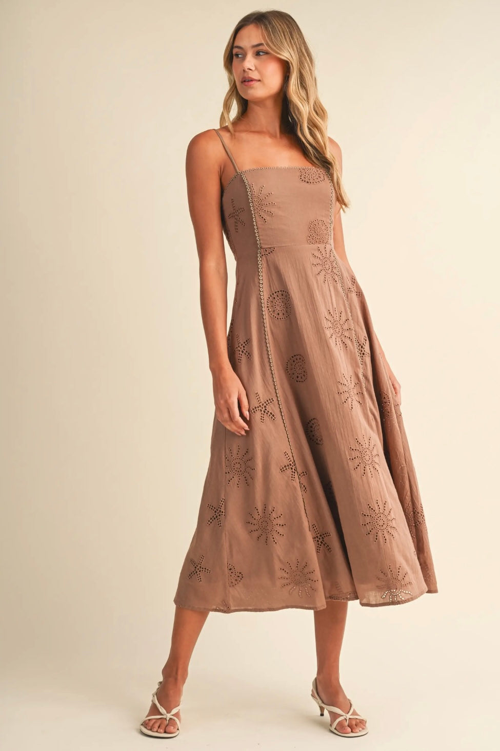 The Soleil Eyelet Midi Dress