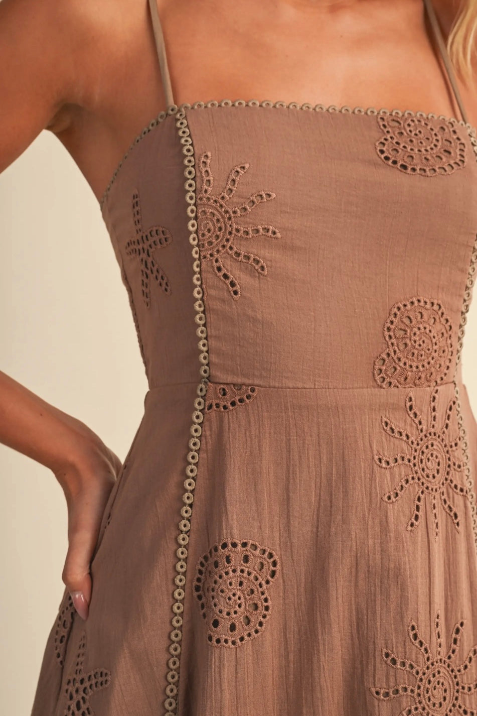 The Soleil Eyelet Midi Dress