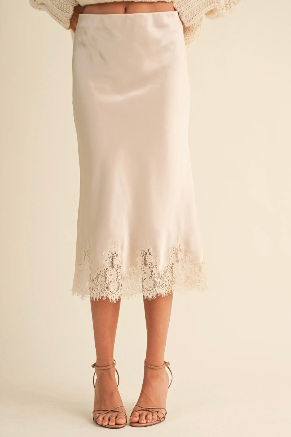 The Winter Ivory Lace Midi Skirt