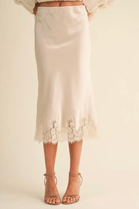 The Winter Ivory Lace Midi Skirt