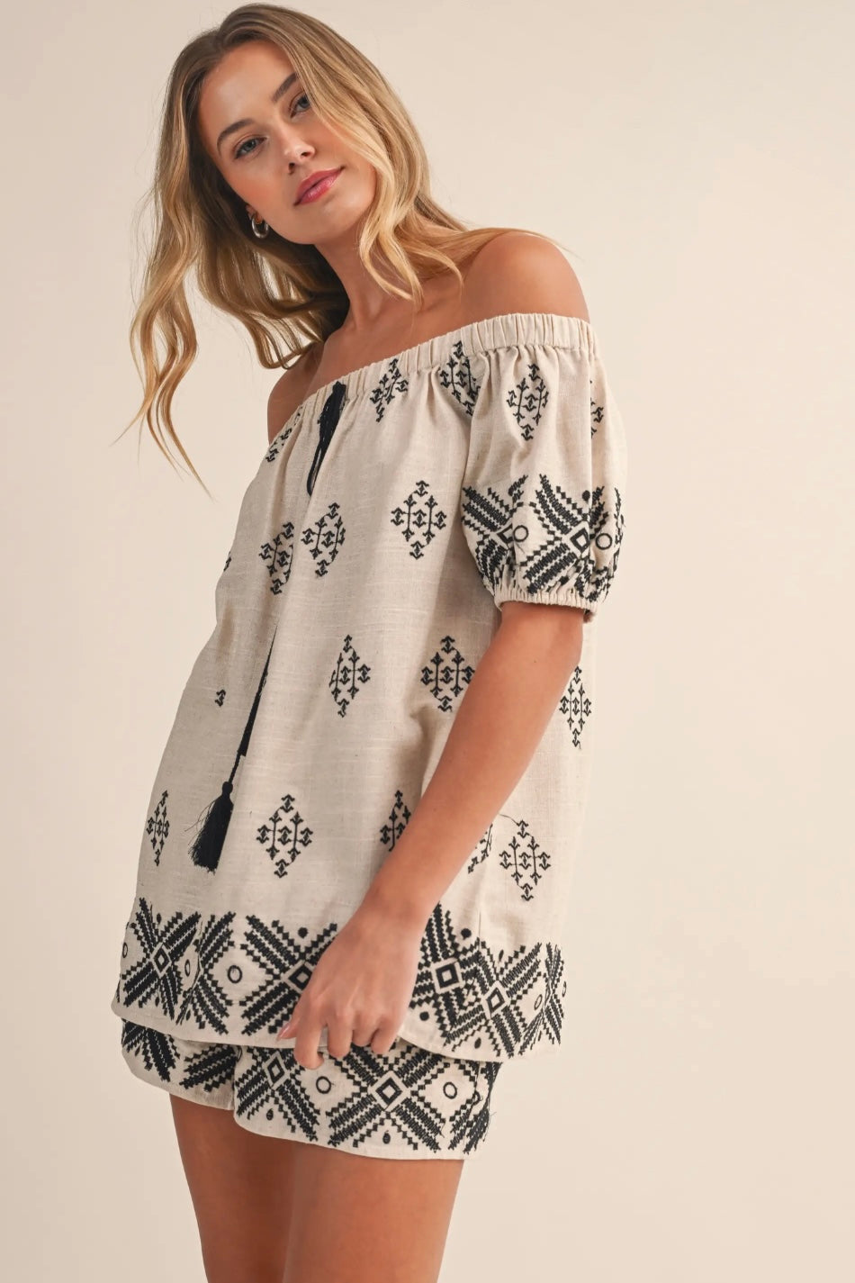 The Isla Embroidered Short Set