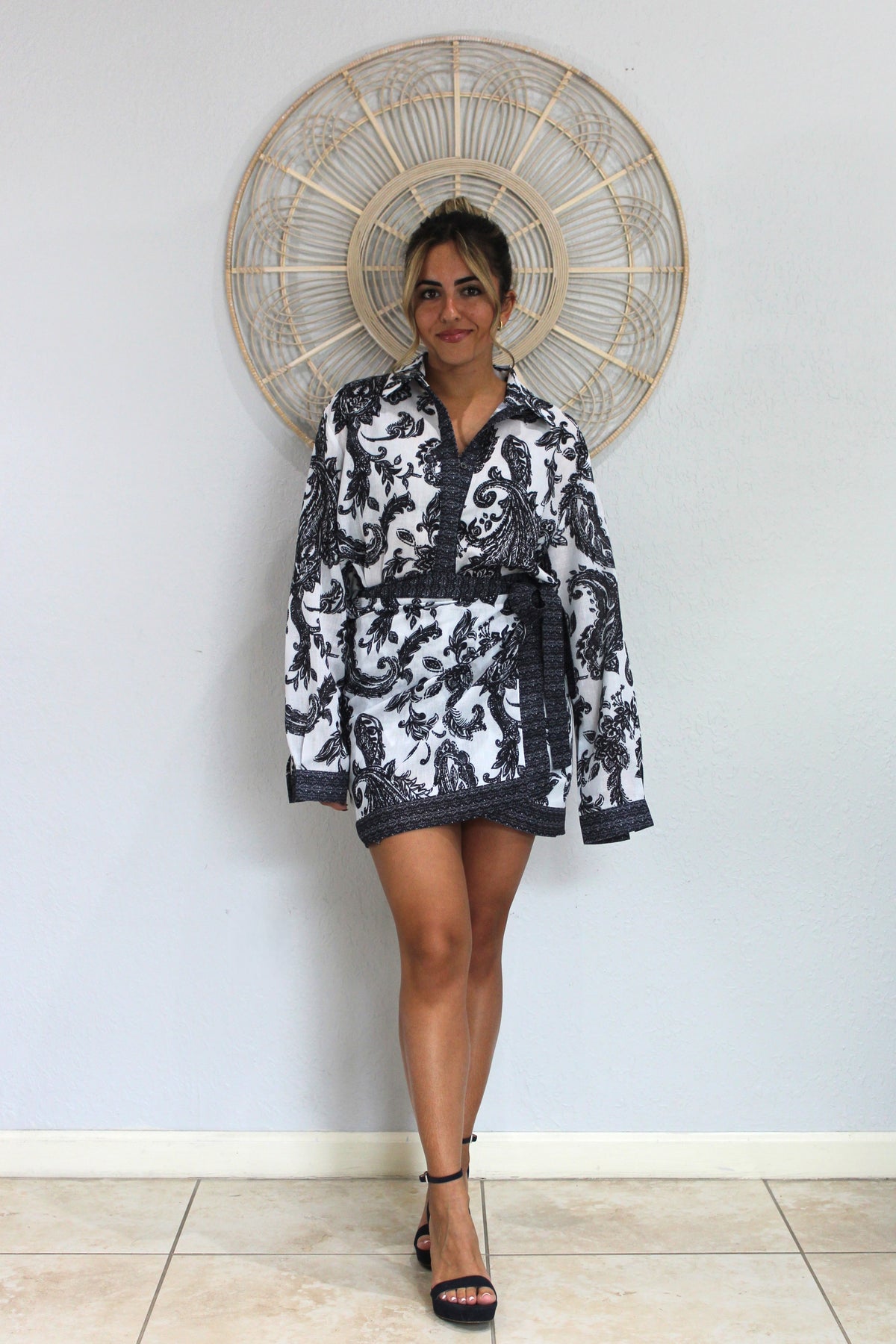 Black & White Skirt Set