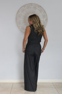 Pin Stripe Wide Leg Pants & Vest