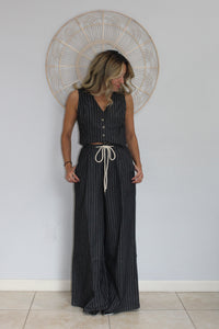 Pin Stripe Wide Leg Pants & Vest