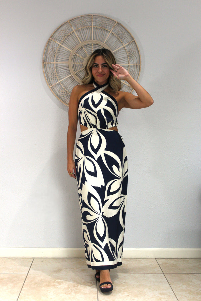 Blue Cut Out Dress