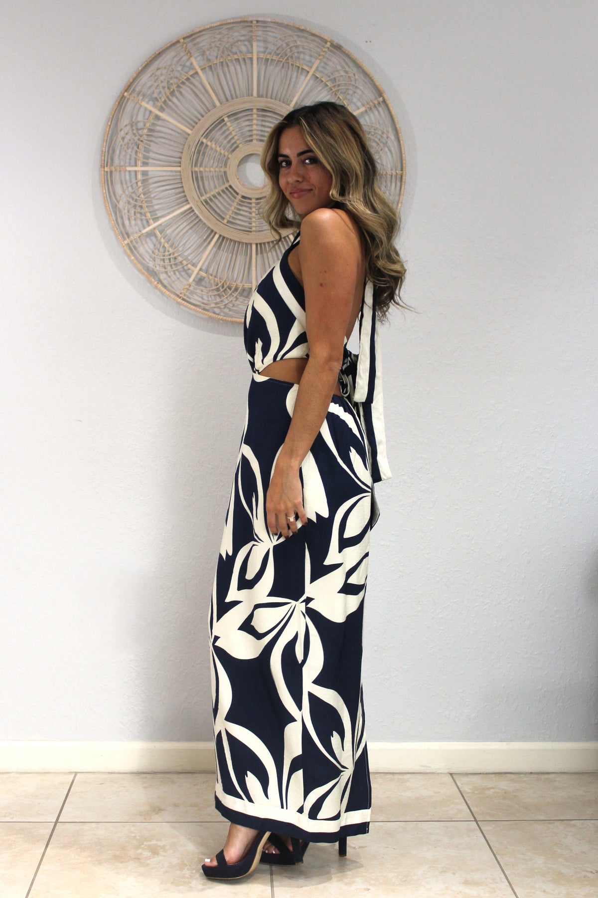 Blue Cut Out Dress