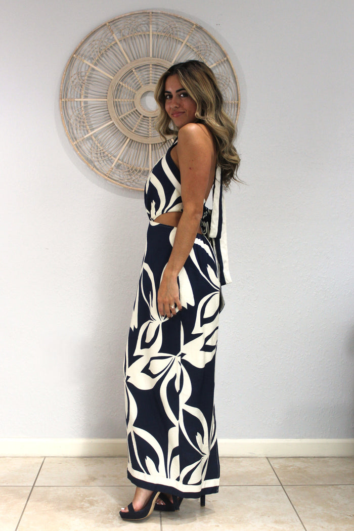 Blue Cut Out Dress