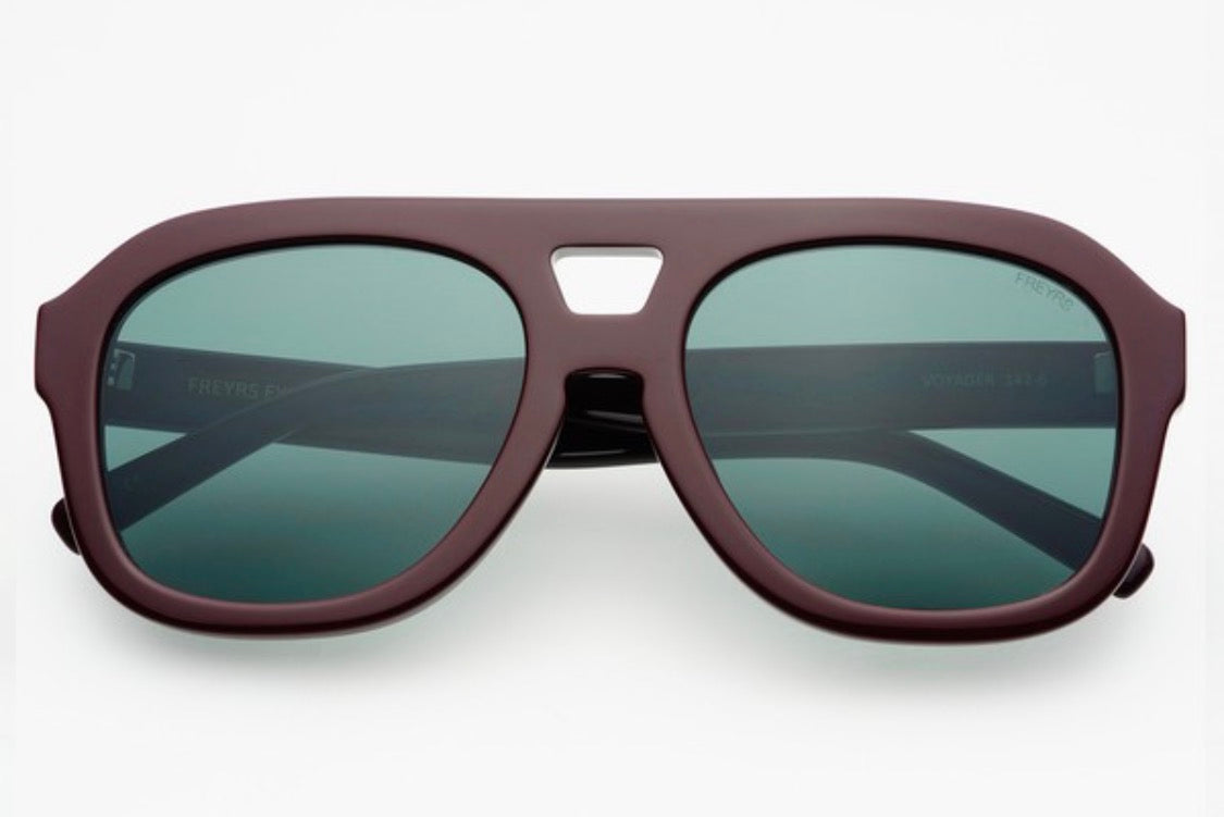 Burgundy Voyager Acetate Unisex Aviator Sunglasses