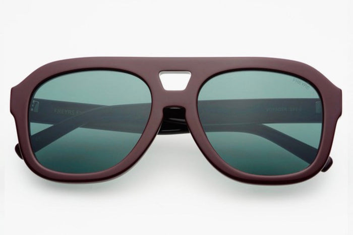 Burgundy Voyager Acetate Unisex Aviator Sunglasses