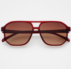 Dark Cherry Billie Unisex Aviator Sunglasses