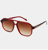 Dark Cherry Billie Unisex Aviator Sunglasses