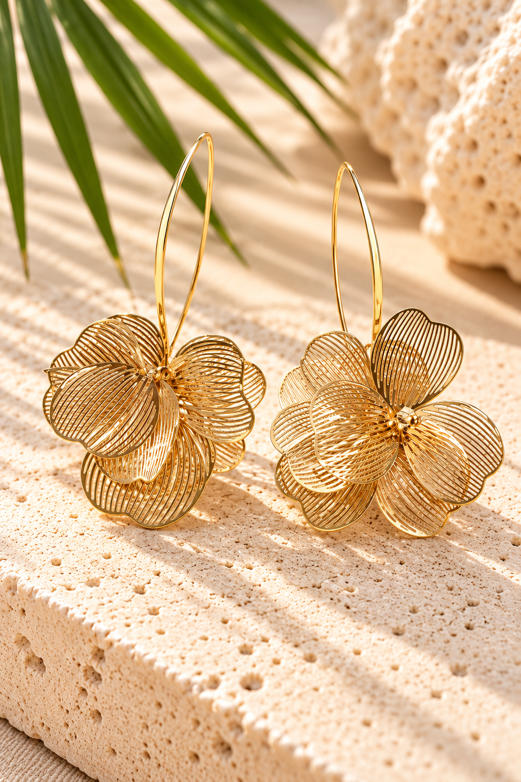 Golden Bloom Statement Earrings