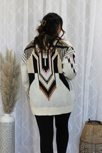Tribal Pattern Oversized Sweater
