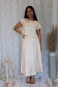 Cream Leopard Print Skirt Set